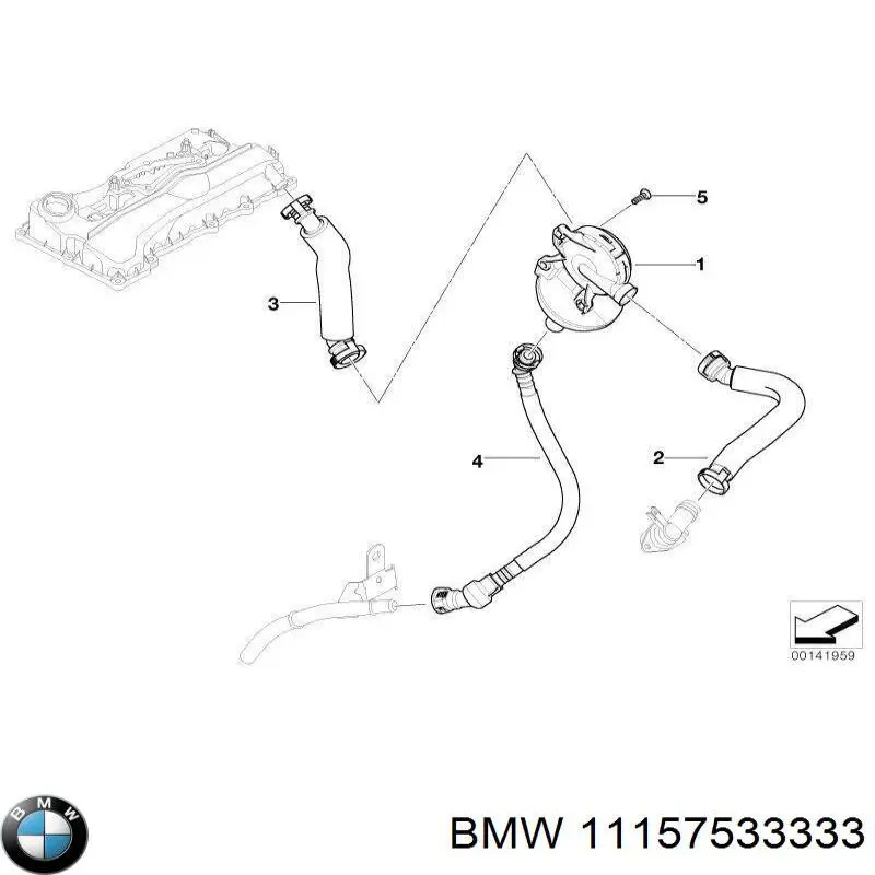 11157533333 BMW патрубок вентиляции картера (маслоотделителя)