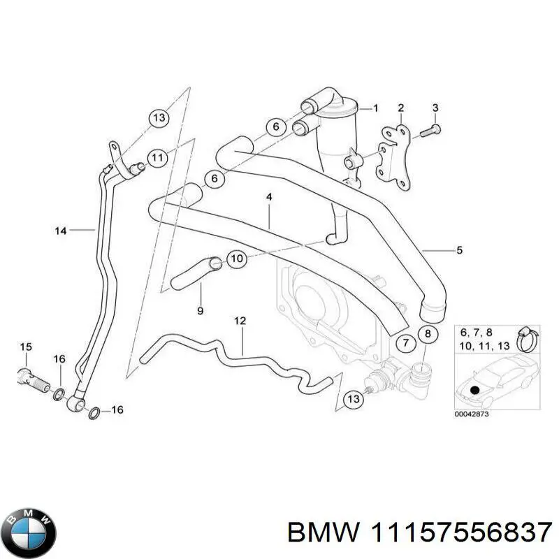 Патрубок вентиляции картера, маслоотделителя BMW 11157556837 цена, от 19.00 USD