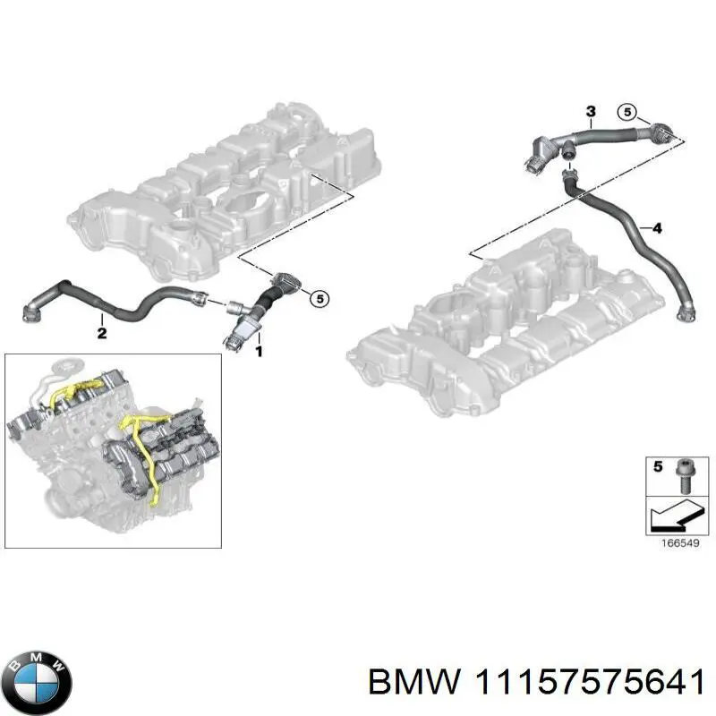 11157575641 BMW патрубок вентиляции картера (маслоотделителя)