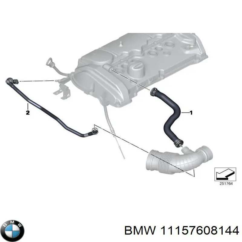 11157608144 BMW патрубок вентиляции картера (маслоотделителя)
