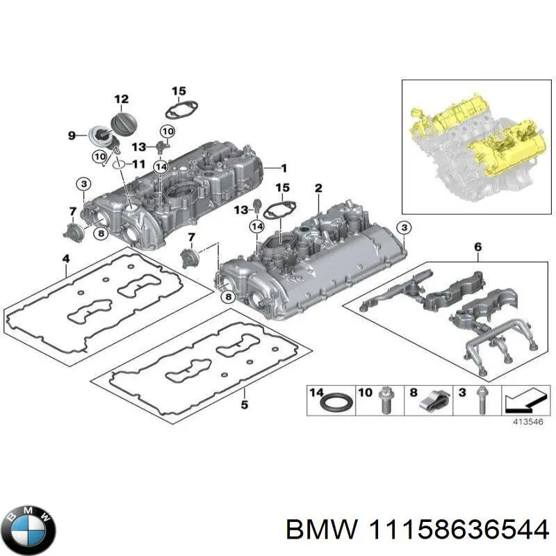 Separador de óleo (separador) do sistema de ventilação de cárter para BMW 7 (G11, G12)