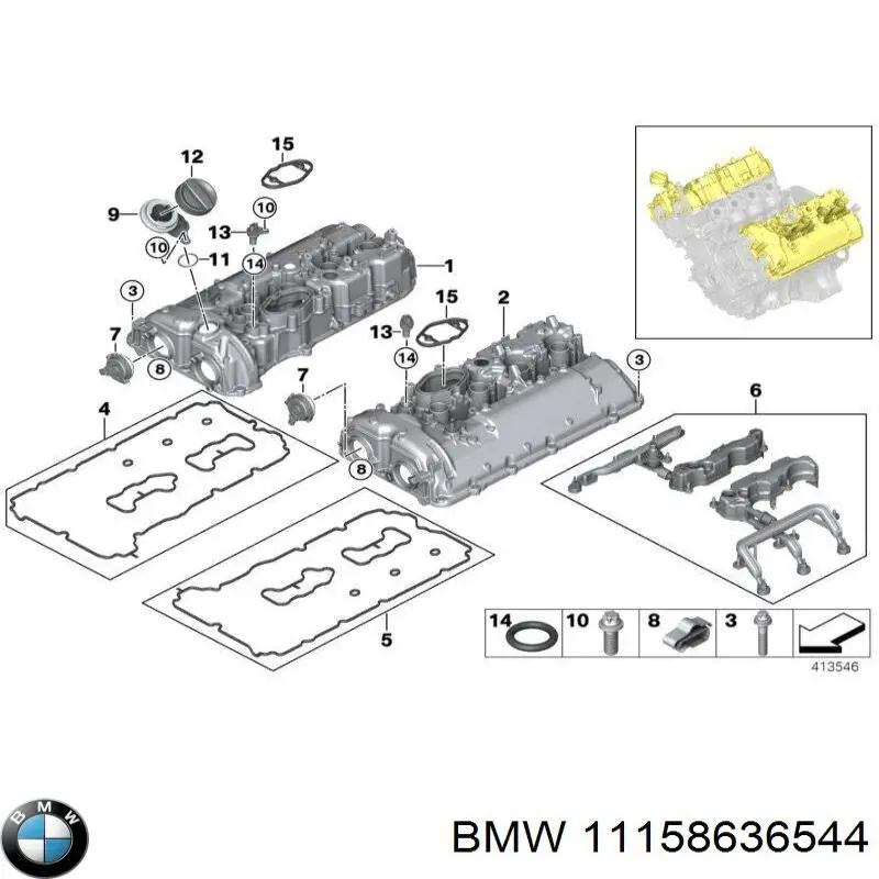 Сепаратор системы вентиляции картера BMW 11158636544 цена, от 88.69 USD