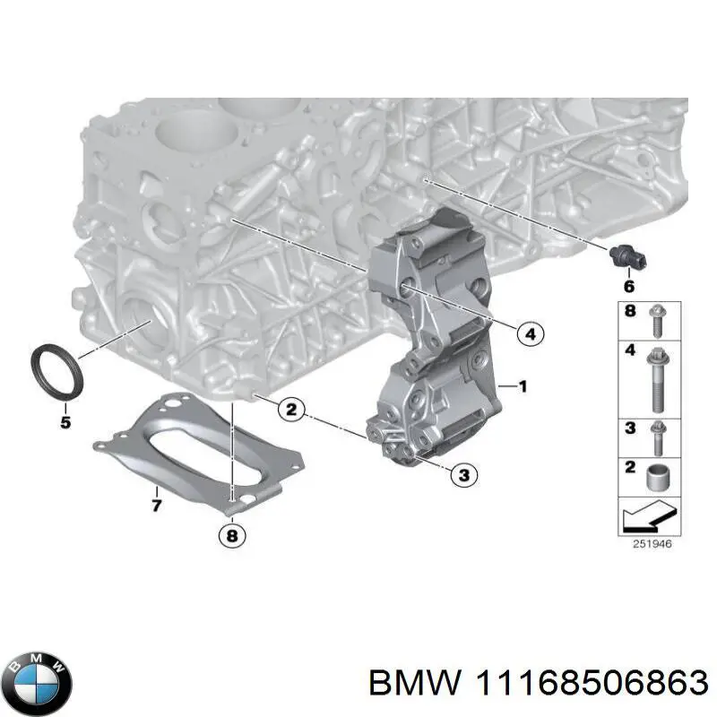 Кронштейн компрессора кондиционера BMW 11168506863