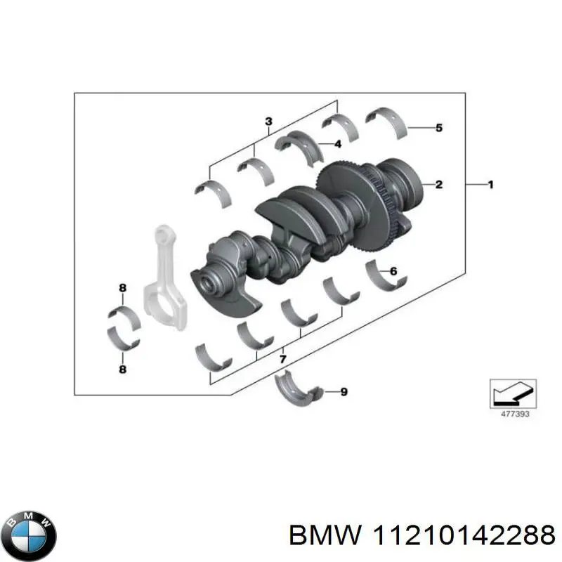 Коленвал двигателя 11210142288 BMW