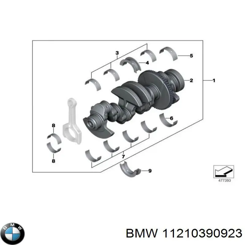 Коленвал двигателя 11210390923 BMW