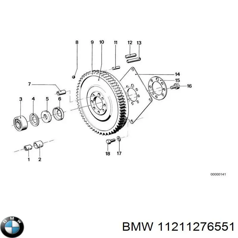 11211276551 BMW опорный подшипник первичного вала кпп (центрирующий подшипник маховика)