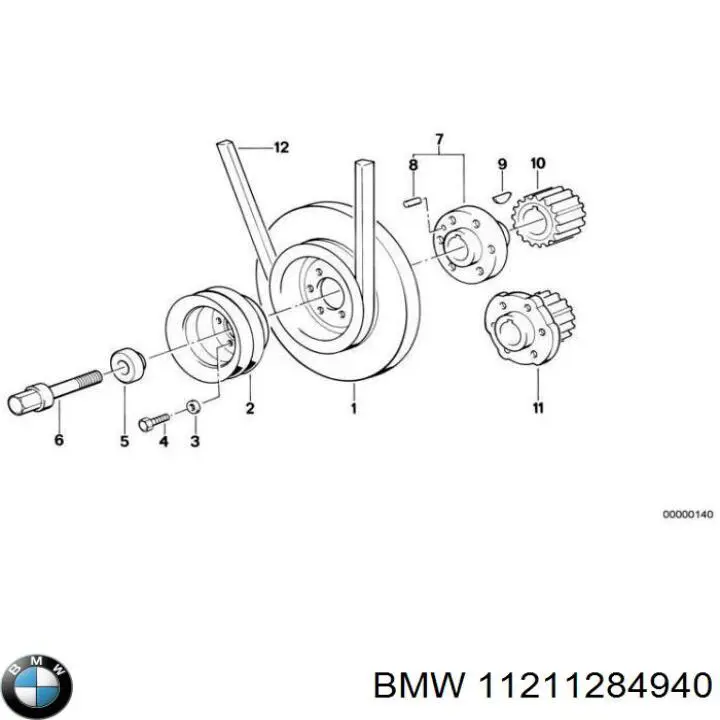 11211284940 BMW engrenagem de cadeia da roda dentada de acionamento de cambota de motor