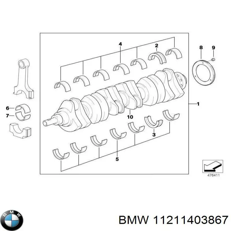 Коленвал на Бмв 3 E46 (BMW 3)