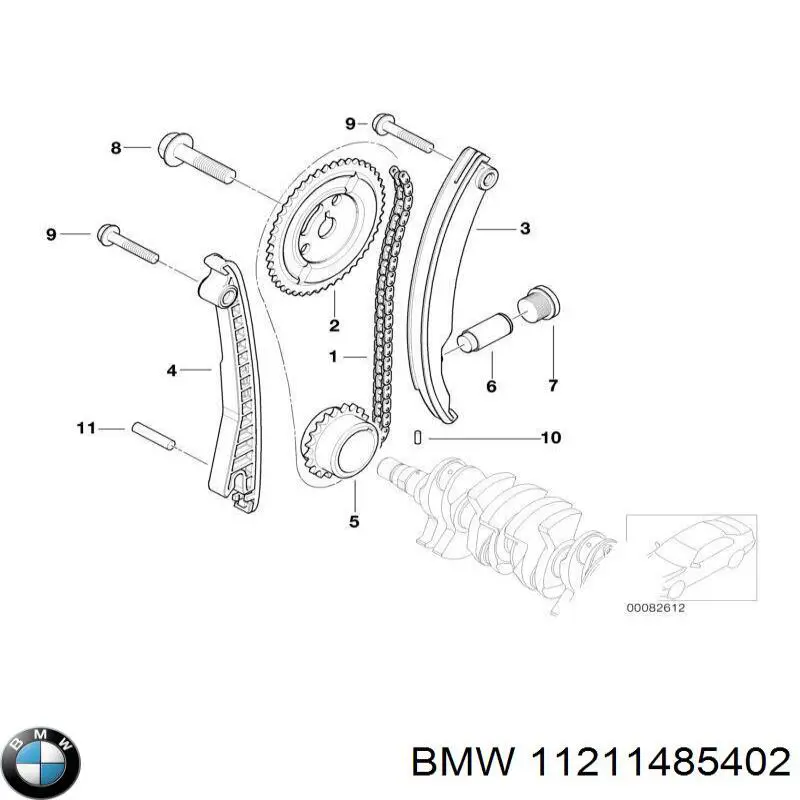 11211485402 Chrysler engrenagem de cadeia da roda dentada de acionamento de cambota de motor