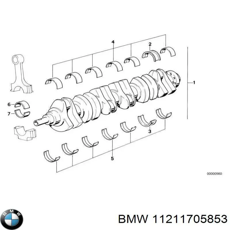 Коленвал двигателя 11211726754 BMW