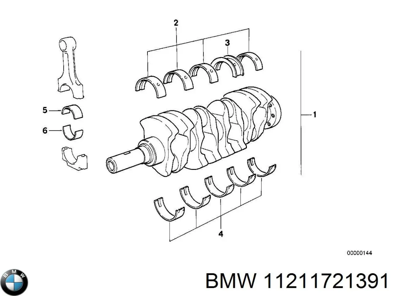 Коленвал двигателя 11211721391 BMW