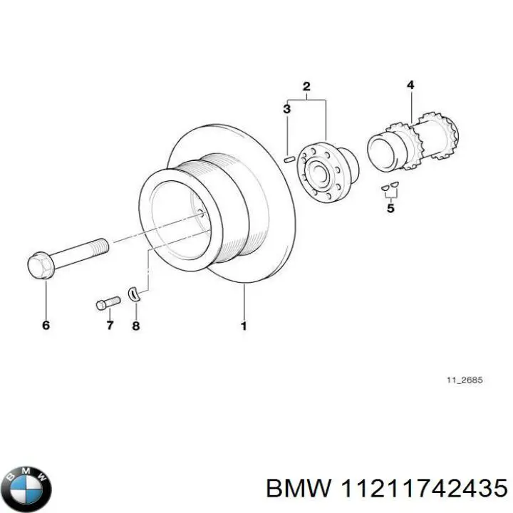 11211742434 BMW звездочка-шестерня привода коленвала двигателя