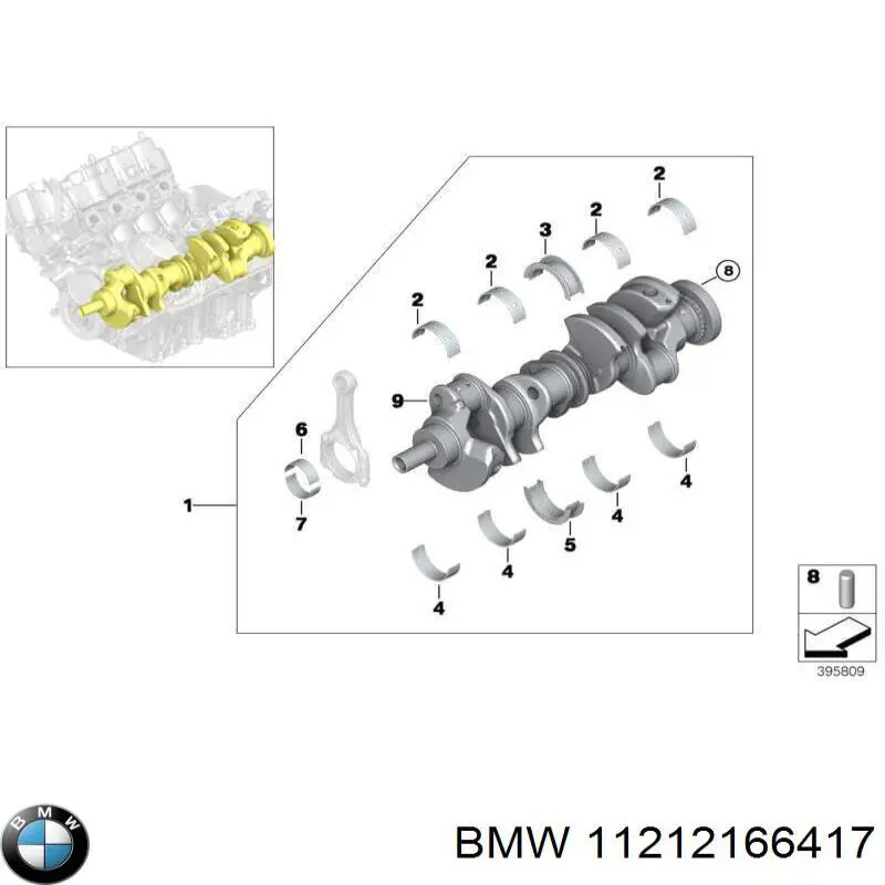 Коленвал двигателя 11212166417 BMW