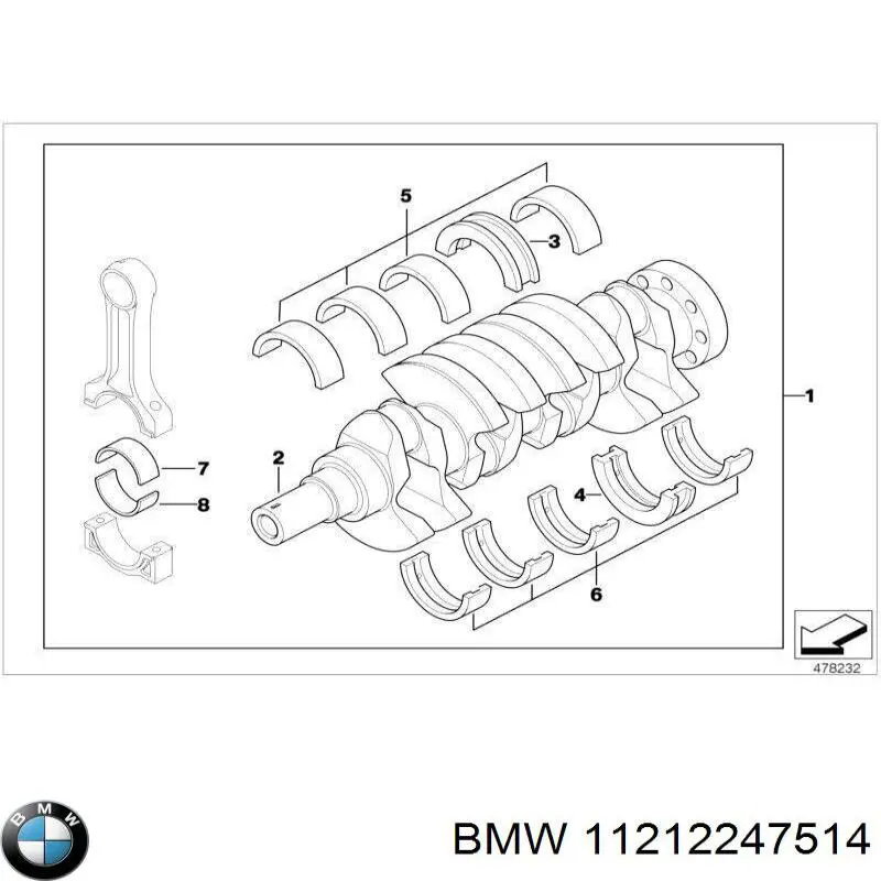Вал коленчатый и маховик BMW 11212246590 цена, от 126.74 USD