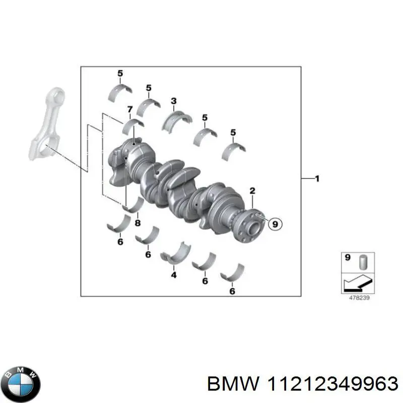 11218514472 BMW коленвал двигателя