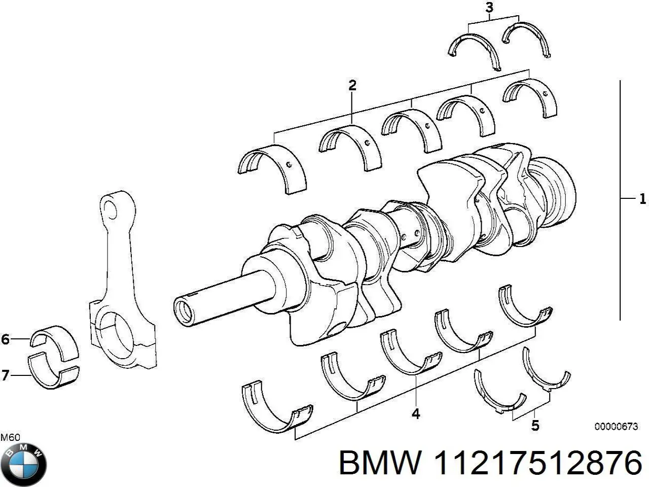 Коленвал 11217512876 BMW