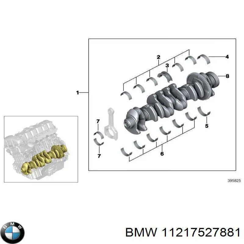 Вал коленчатый и маховик BMW 11217527881 цена, от 570.12 USD