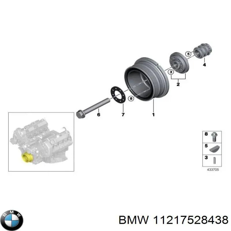 Зірка-шестерня приводу коленвалу двигуна 11217528438 BMW