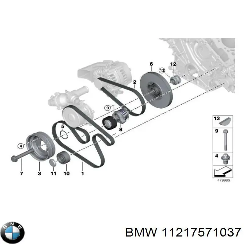 Rueda dentada, cigüeñal 11217571037 BMW