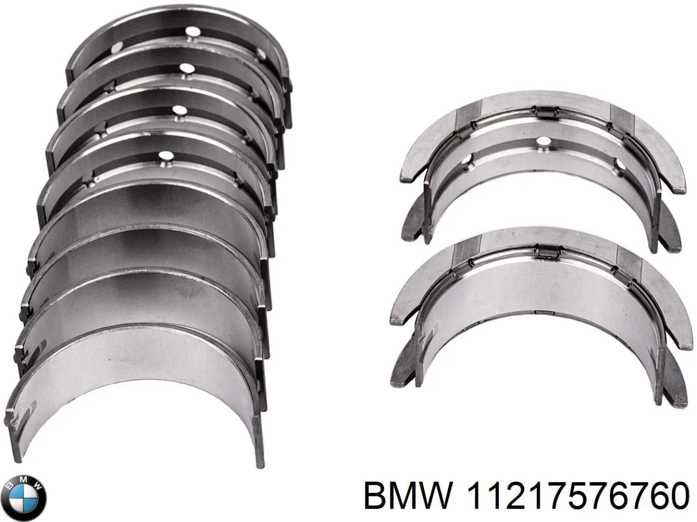 Купить 11217576760 BMW Вкладыши коленвала коренные, комплект, 1-й ремонт (+0,25)