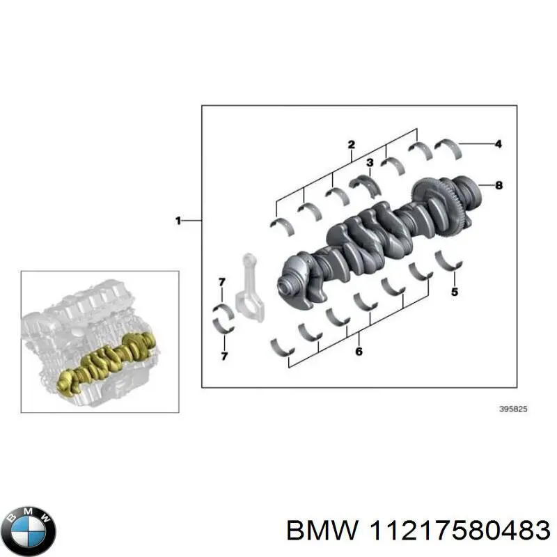 Коленвал двигателя BMW 11217580483