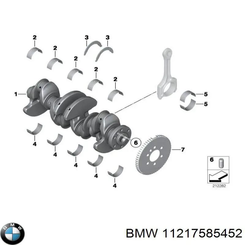 Вкладыши коленвала коренные, комплект, 1-й ремонт (+0,25) 11217585452 BMW