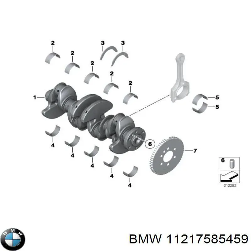 Коренные вкладыши коленвала комплект, 1-й ремонт BMW 11217556125