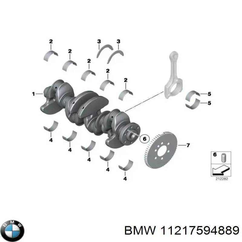11217594889 BMW полукольцо упорное (разбега коленвала верхнее)