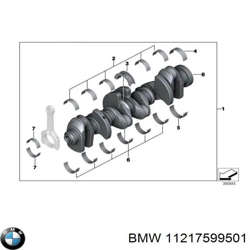 Коленвал двигателя 11217599501 BMW