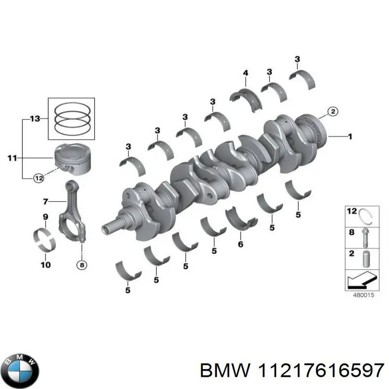 Купить 11217616597 BMW Коленвал