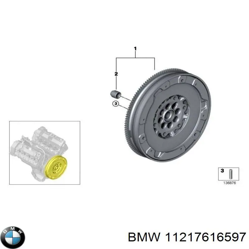 Вал коленчатый и маховик BMW 11217616597 цена, от 761.85 USD