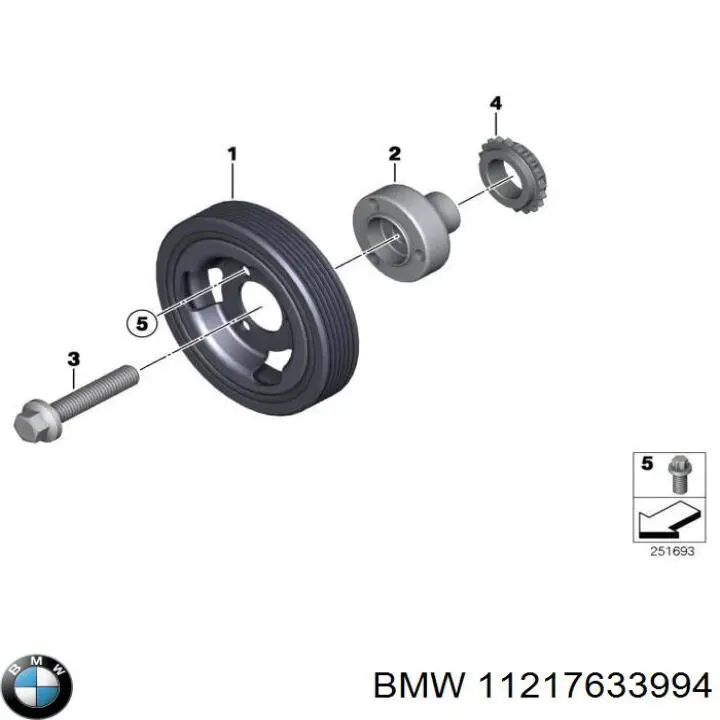 11217633994 BMW engrenagem de cadeia da roda dentada de acionamento de cambota de motor