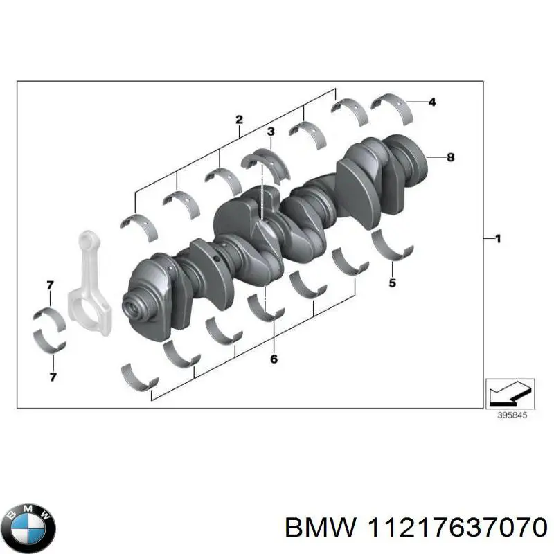 11217637070 BMW Комплект подшипников скольжения коленвала