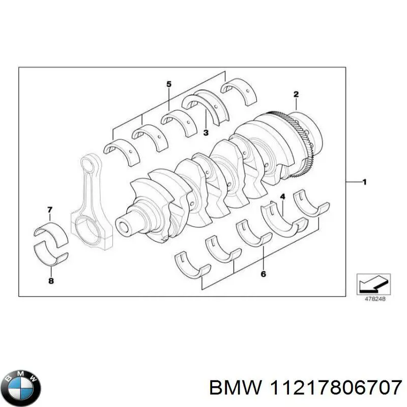 Коленвал двигателя 11217806707 BMW