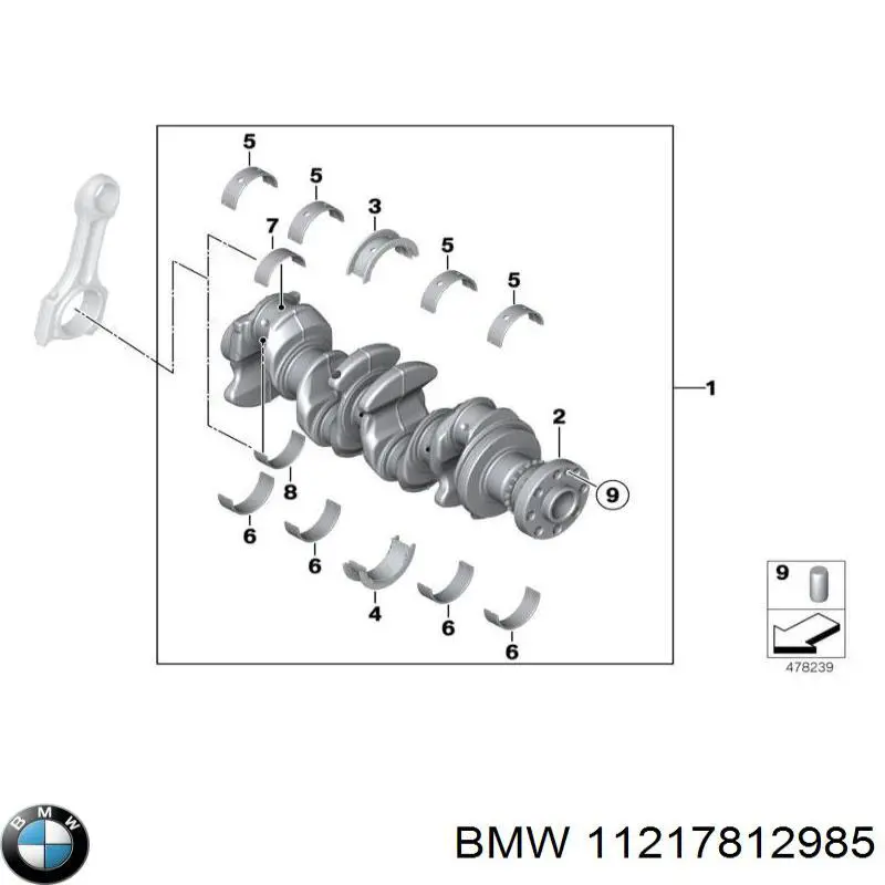 11217812985 BMW коленвал двигателя