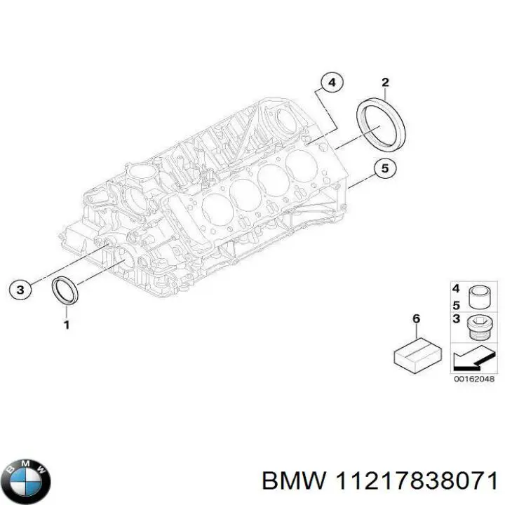Сальник коленвала задний BMW 3 седан (E90) (2004 - 2013) цена, от 21.78 USD