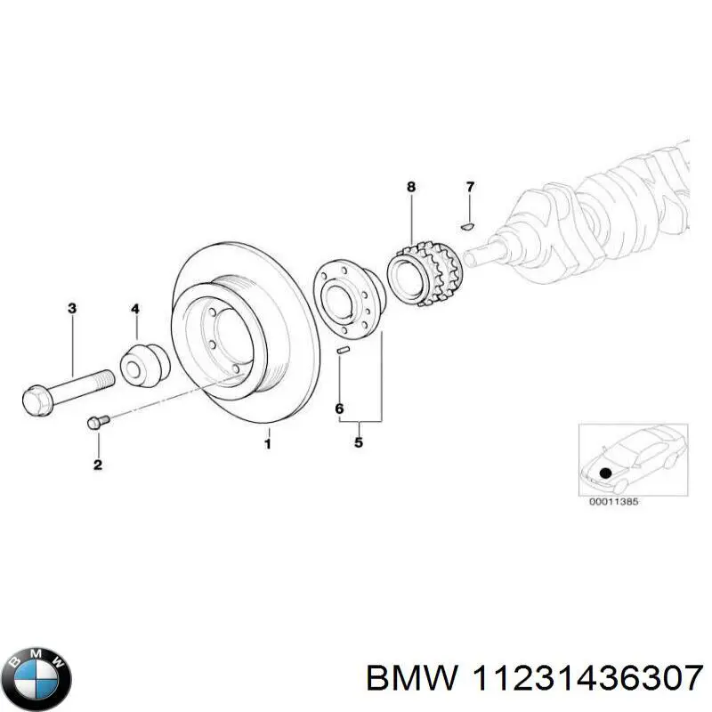 11231436307 BMW Шкив коленчатого вала