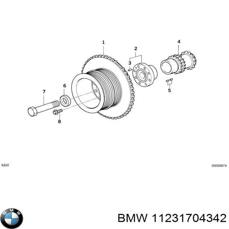 Шкив коленвала 11231704342 BMW