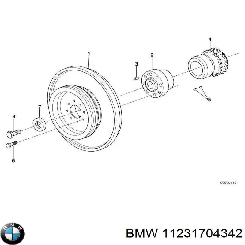 Шкив коленвала (демпфер) BMW 11231704342 цена, от 65.50 USD