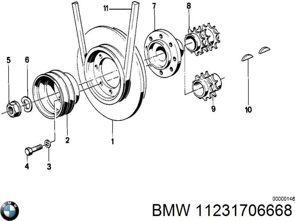 11231706668 BMW ремень генератора