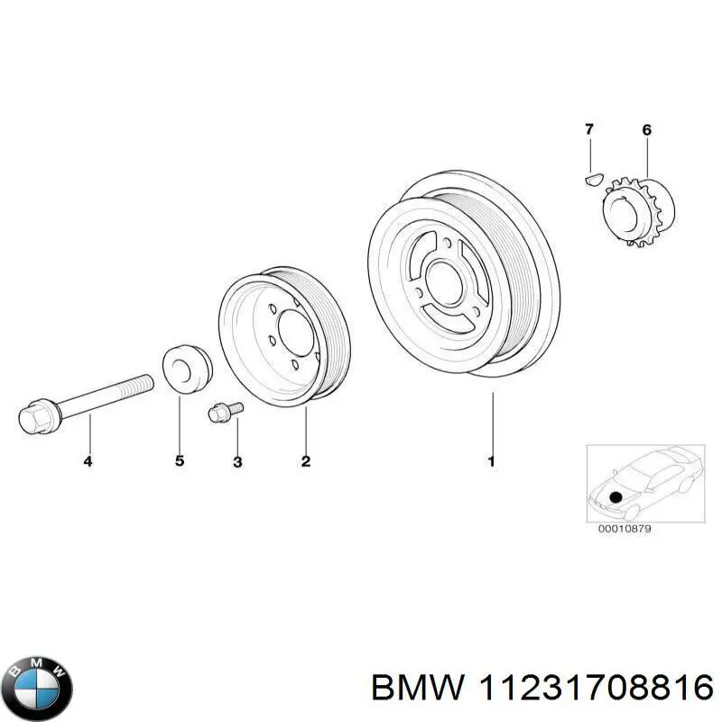 11231708816 BMW polia de cambota