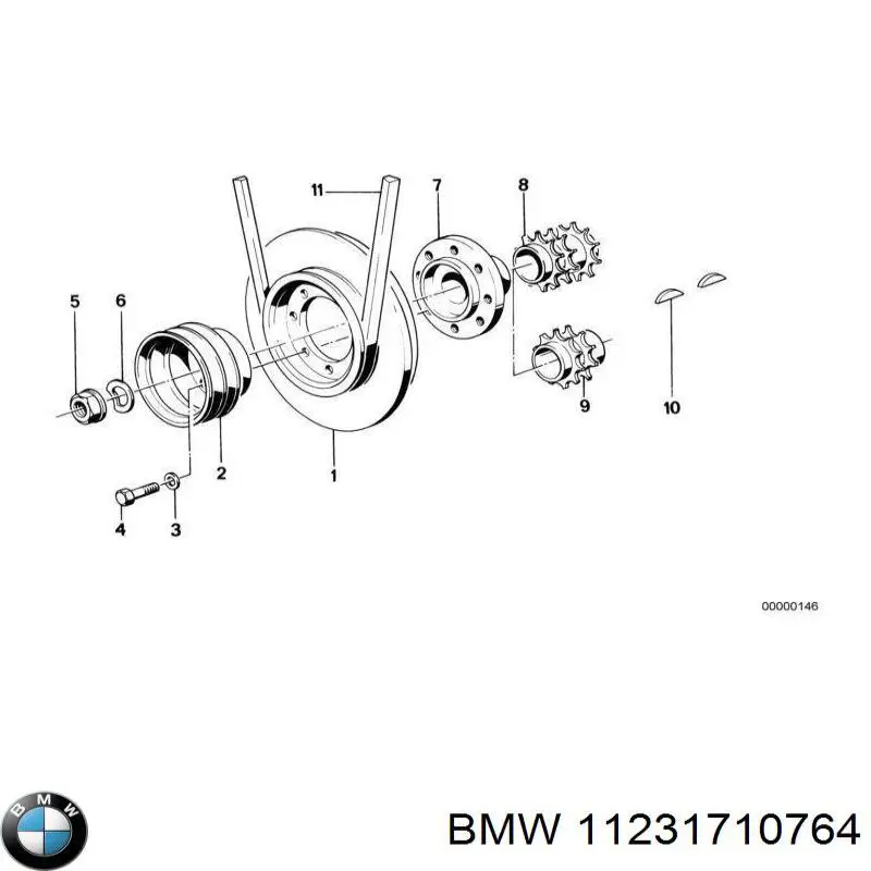 Шкив коленвала 11231722723 BMW