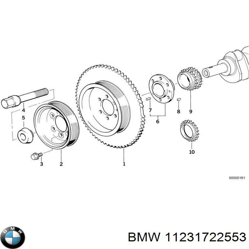 Купить 11231722553 BMW Шкив-демпфер коленвала
