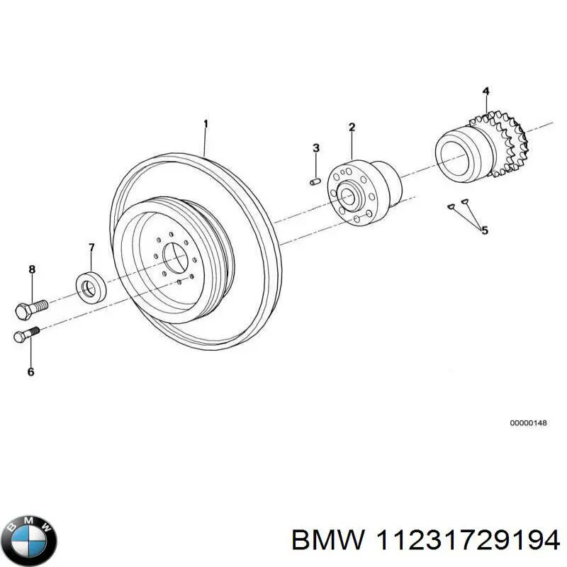 Шкив коленвала (демпфер) BMW 11231729194 цена, от 551.02 USD