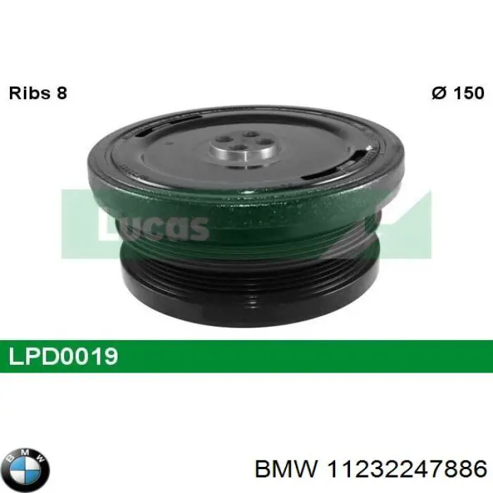 Шкив коленвала (демпфер) BMW 11232247886 цена, от 165.80 USD
