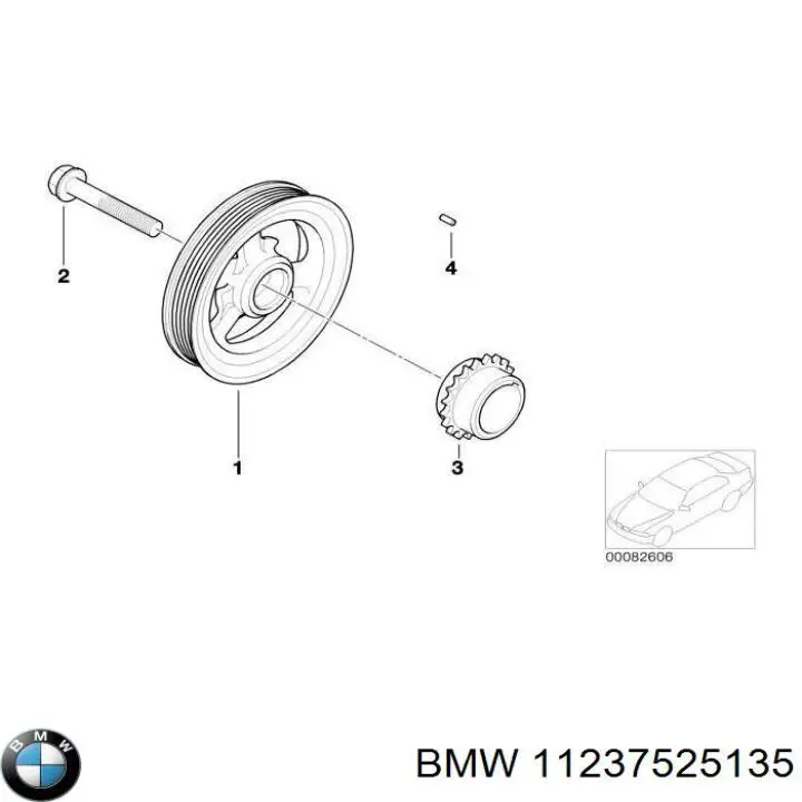 Купить 11237525135 BMW Шкив-демпфер коленвала