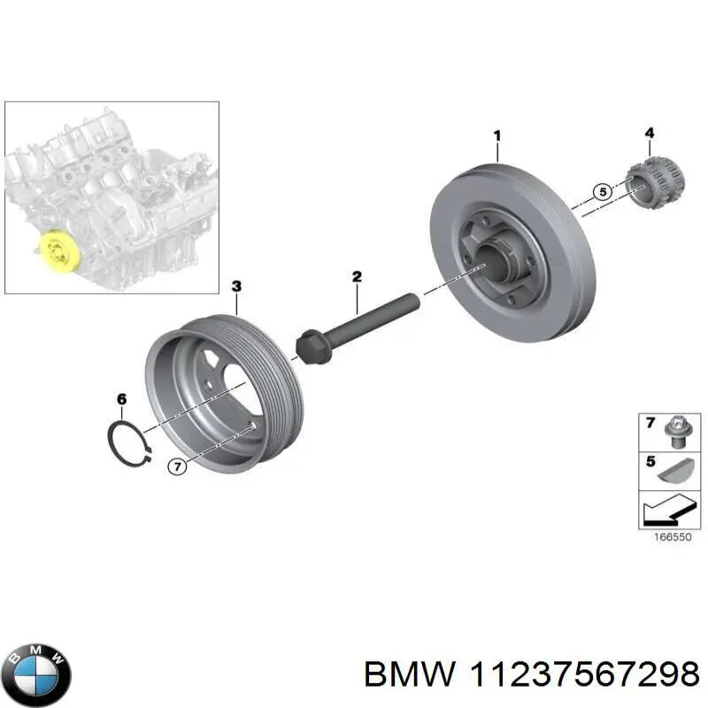 Parafuso da polia de cambota para BMW 5 (F10)