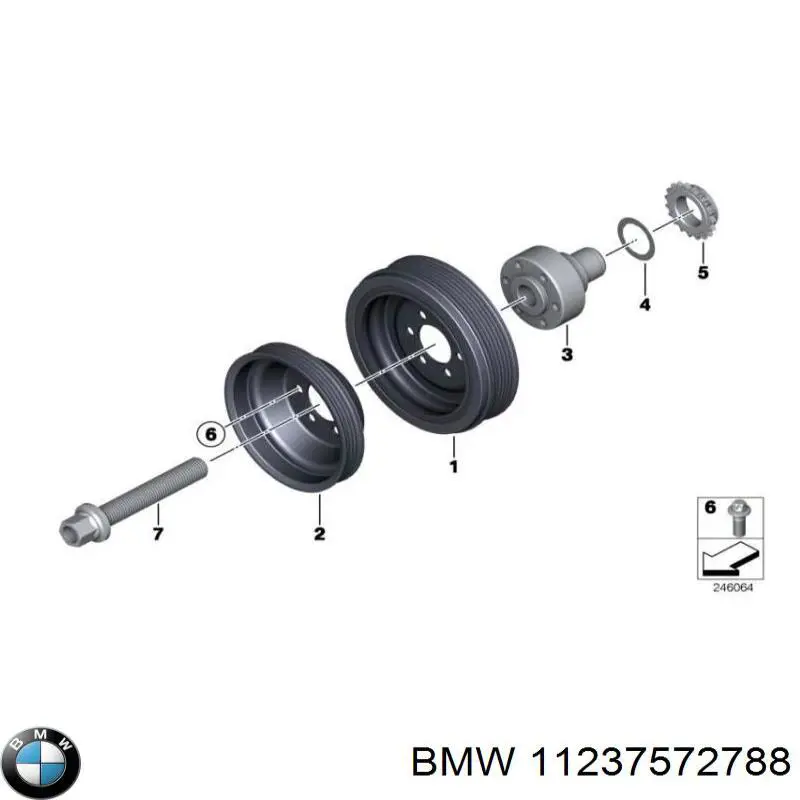 Купить 11237572788 BMW Шкив-демпфер коленвала