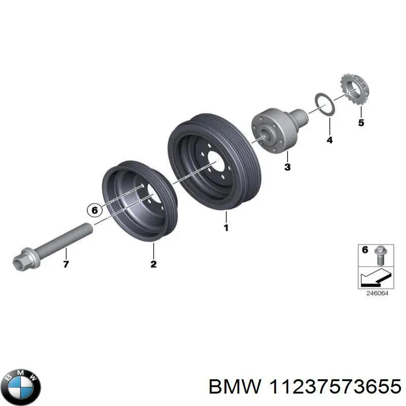 Демпфер коленвала BMW 11237573655