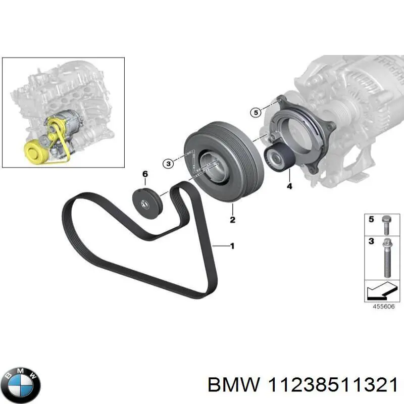 Шкив коленвала 11238511321 BMW